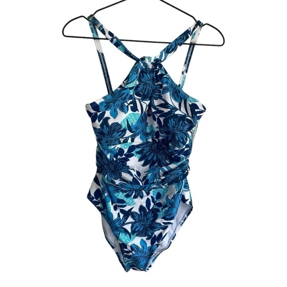 New! Bleu Rod Beattie High Neck‎ Keyhole One-Piece Swimsuit - Picture 1 of 9